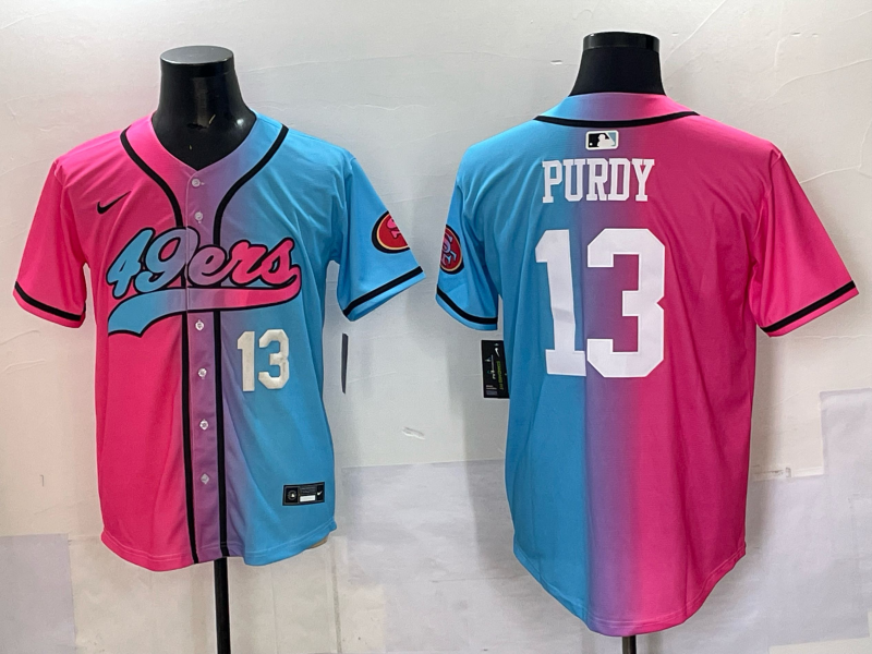 Men San Francisco 49ers #13 Purdy Blue pink Nike Limited NFL 2025 Jersey 0011->san francisco 49ers->NFL Jersey